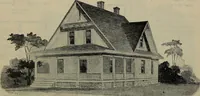 An illustration from Practical bungalows and cottages for town and country, perspective views and floor plans for three hundred low and medium priced houses and bungalows .. (1916)
