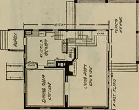An illustration from Practical bungalows and cottages for town and country, perspective views and floor plans for three hundred low and medium priced houses and bungalows .. (1916)