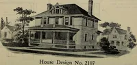 An illustration from Practical bungalows and cottages for town and country, perspective views and floor plans for three hundred low and medium priced houses and bungalows .. (1916)