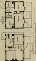 An illustration from Practical bungalows and cottages for town and country, perspective views and floor plans for three hundred low and medium priced houses and bungalows .. (1916)