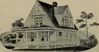 An illustration from Practical bungalows and cottages for town and country, perspective views and floor plans for three hundred low and medium priced houses and bungalows .. (1916)
