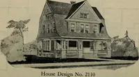 An illustration from Practical bungalows and cottages for town and country, perspective views and floor plans for three hundred low and medium priced houses and bungalows .. (1916)