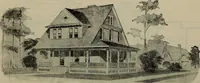 An illustration from Practical bungalows and cottages for town and country, perspective views and floor plans for three hundred low and medium priced houses and bungalows .. (1916)