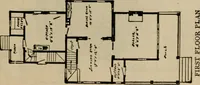 An illustration from Practical bungalows and cottages for town and country, perspective views and floor plans for three hundred low and medium priced houses and bungalows .. (1916)