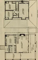 An illustration from Practical bungalows and cottages for town and country, perspective views and floor plans for three hundred low and medium priced houses and bungalows .. (1916)