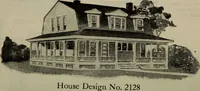 An illustration from Practical bungalows and cottages for town and country, perspective views and floor plans for three hundred low and medium priced houses and bungalows .. (1916)