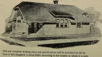 An illustration from Practical bungalows and cottages for town and country, perspective views and floor plans for three hundred low and medium priced houses and bungalows .. (1916)