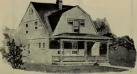 An illustration from Practical bungalows and cottages for town and country, perspective views and floor plans for three hundred low and medium priced houses and bungalows .. (1916)