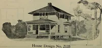 An illustration from Practical bungalows and cottages for town and country, perspective views and floor plans for three hundred low and medium priced houses and bungalows .. (1916)