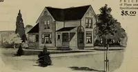 An illustration from Practical bungalows and cottages for town and country, perspective views and floor plans for three hundred low and medium priced houses and bungalows .. (1916)