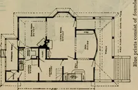 An illustration from Practical bungalows and cottages for town and country, perspective views and floor plans for three hundred low and medium priced houses and bungalows .. (1916)
