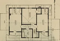 An illustration from Practical bungalows and cottages for town and country, perspective views and floor plans for three hundred low and medium priced houses and bungalows .. (1916)