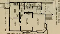 An illustration from Practical bungalows and cottages for town and country, perspective views and floor plans for three hundred low and medium priced houses and bungalows .. (1916)