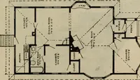 An illustration from Practical bungalows and cottages for town and country, perspective views and floor plans for three hundred low and medium priced houses and bungalows .. (1916)