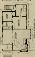 An illustration from Practical bungalows and cottages for town and country, perspective views and floor plans for three hundred low and medium priced houses and bungalows .. (1916)