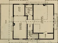 An illustration from Practical bungalows and cottages for town and country, perspective views and floor plans for three hundred low and medium priced houses and bungalows .. (1916)