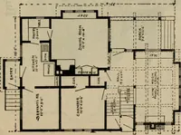 An illustration from Practical bungalows and cottages for town and country, perspective views and floor plans for three hundred low and medium priced houses and bungalows .. (1916)