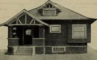 An illustration from Practical bungalows and cottages for town and country, perspective views and floor plans for three hundred low and medium priced houses and bungalows .. (1916)