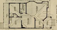 An illustration from Practical bungalows and cottages for town and country, perspective views and floor plans for three hundred low and medium priced houses and bungalows .. (1916)