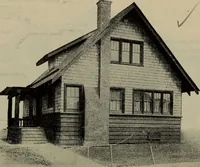 An illustration from Practical bungalows and cottages for town and country, perspective views and floor plans for three hundred low and medium priced houses and bungalows .. (1916)