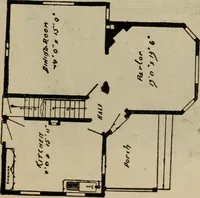 An illustration from Practical bungalows and cottages for town and country, perspective views and floor plans for three hundred low and medium priced houses and bungalows .. (1916)
