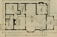 An illustration from Practical bungalows and cottages for town and country, perspective views and floor plans for three hundred low and medium priced houses and bungalows .. (1916)