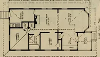 An illustration from Practical bungalows and cottages for town and country, perspective views and floor plans for three hundred low and medium priced houses and bungalows .. (1916)