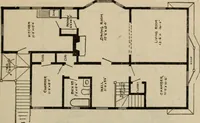 An illustration from Practical bungalows and cottages for town and country, perspective views and floor plans for three hundred low and medium priced houses and bungalows .. (1916)