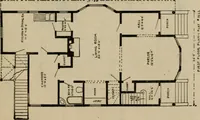 An illustration from Practical bungalows and cottages for town and country, perspective views and floor plans for three hundred low and medium priced houses and bungalows .. (1916)