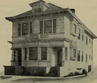 An illustration from Practical bungalows and cottages for town and country, perspective views and floor plans for three hundred low and medium priced houses and bungalows .. (1916)