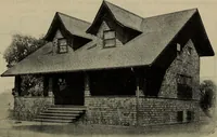 An illustration from Practical bungalows and cottages for town and country, perspective views and floor plans for three hundred low and medium priced houses and bungalows .. (1916)