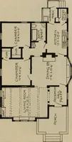 An illustration from Practical bungalows and cottages for town and country, perspective views and floor plans for three hundred low and medium priced houses and bungalows .. (1916)