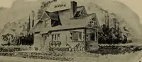 An illustration from Practical bungalows and cottages for town and country, perspective views and floor plans for three hundred low and medium priced houses and bungalows .. (1916)