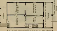 An illustration from Practical bungalows and cottages for town and country, perspective views and floor plans for three hundred low and medium priced houses and bungalows .. (1916)