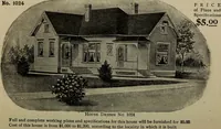 An illustration from Practical bungalows and cottages for town and country, perspective views and floor plans for three hundred low and medium priced houses and bungalows .. (1916)
