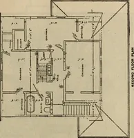 An illustration from Practical bungalows and cottages for town and country, perspective views and floor plans for three hundred low and medium priced houses and bungalows .. (1916)