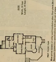 An illustration from Practical bungalows and cottages for town and country, perspective views and floor plans for three hundred low and medium priced houses and bungalows .. (1916)