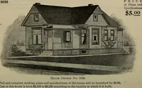 An illustration from Practical bungalows and cottages for town and country, perspective views and floor plans for three hundred low and medium priced houses and bungalows .. (1916)