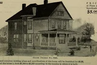 An illustration from Practical bungalows and cottages for town and country, perspective views and floor plans for three hundred low and medium priced houses and bungalows .. (1916)