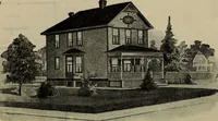 An illustration from Practical bungalows and cottages for town and country, perspective views and floor plans for three hundred low and medium priced houses and bungalows .. (1916)