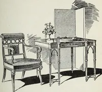 An illustration from The practical cabinet maker and furniture designer's assistant, with essays on history of furniture, taste in design, color and materials, with full explanation of the canons of good taste in furniture .. (1910)