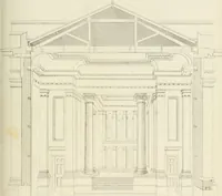 An illustration from Practical carpentry, joinery, and cabinet-making : being a new and complete system of lines for the use of workmen, founded on accurate geometrical and mechanical principles ... / by Peter Nicholson ; revised by Thomas Tredgold (1853)