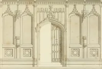 An illustration from Practical carpentry, joinery, and cabinet-making : being a new and complete system of lines for the use of workmen, founded on accurate geometrical and mechanical principles ... / by Peter Nicholson ; revised by Thomas Tredgold (1853)