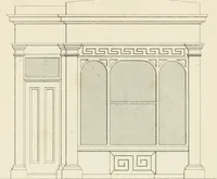 An illustration from Practical carpentry, joinery, and cabinet-making : being a new and complete system of lines for the use of workmen, founded on accurate geometrical and mechanical principles ... / by Peter Nicholson ; revised by Thomas Tredgold (1853)