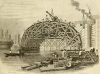 An illustration from Practical carpentry, joinery, and cabinet-making : being a new and complete system of lines for the use of workmen, founded on accurate geometrical and mechanical principles ... / by Peter Nicholson ; revised by Thomas Tredgold (1853)