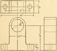 An illustration from A practical course in mechanical drawing for individual study and shop classes, trade and high schools (1912)