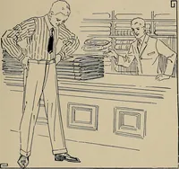 An illustration from Practical phrases of show card writing; a complete manual of the best and latest methods of brush and pen lettering with comprehensive color notes embracing all the most appropriate alphabets, abundantly and accurately illustrated with full description of all the materials necessary (1922)