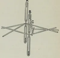 An illustration from A practical treatise on the construction of the power-loom and the art of weaving : all descriptions of texture produced by leaves of heddles : illustrated with diagrams, with calculations and instructions for the production of cotton, woollen, linen, and jute fabrics : intended as a textbook for those engaged in the trade (1883)