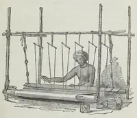 An illustration from A practical treatise on weaving by hand and power looms : intended as a text book for manufacturers by hand and power looms, and power loom engineers and especially designed to forward the extension of machinery to all kinds of plain weaving (1846)
