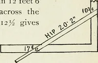 An illustration from A practical treatise on the steel square and its application to everyday use : being an exhaustive collection of steel square problems and solutions, "old and new", with many original and useful additions, forming a complete encyclopedia of steel square knowledge, together with a brief history of the square, and description of tables, keys and other aids and attachments (1903)